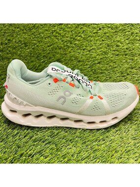 On Cloudsurfer Womens Size 7 Mint Green White Athletic Running Shoes Sneakers